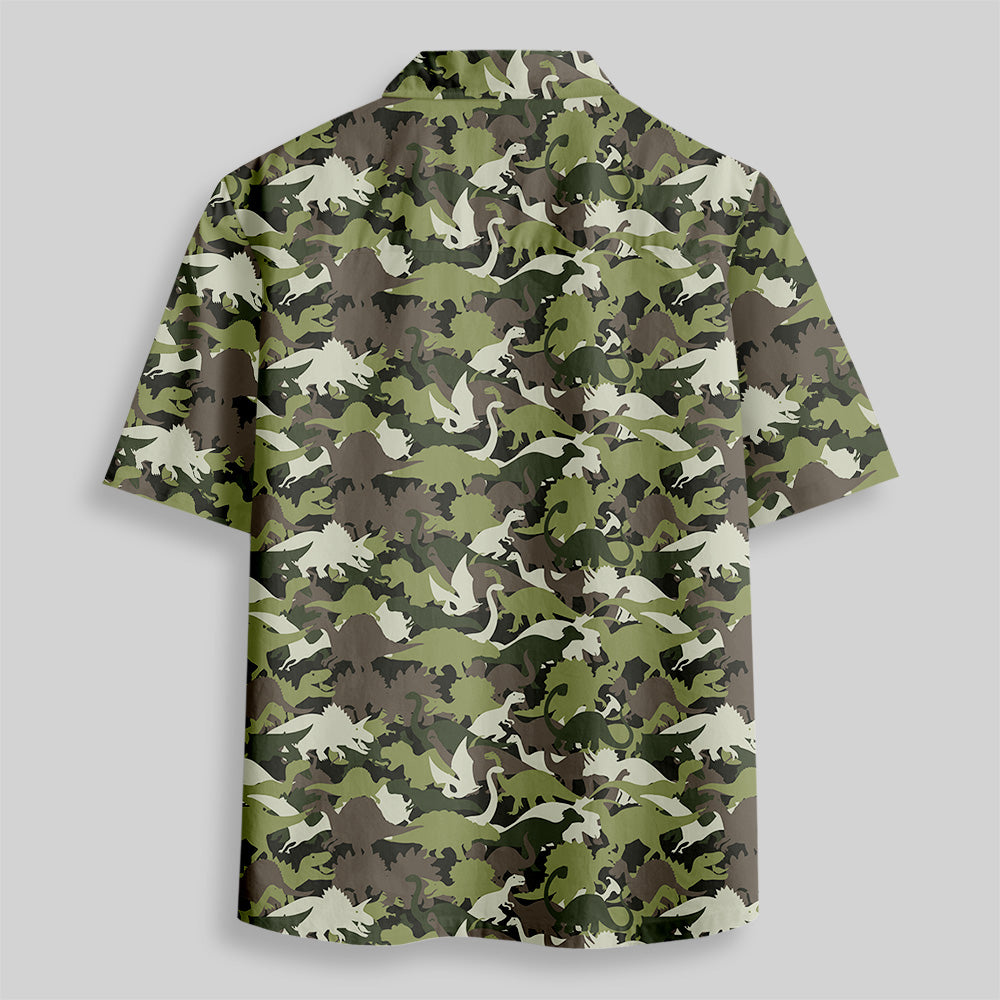 Chemise Hawaïenne à Poche - Dinosaure Camouflage