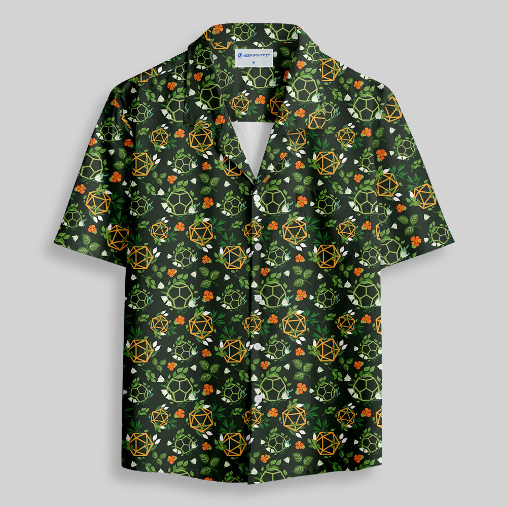 Chemise Hawaïenne à Poche - Dés de JDR Plantes Vert