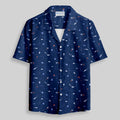 Chemise Hawaïenne à Poche - Icône de Vaisseau Spatial Bleu