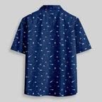 Chemise Hawaïenne à Poche - Icône de Vaisseau Spatial Bleu