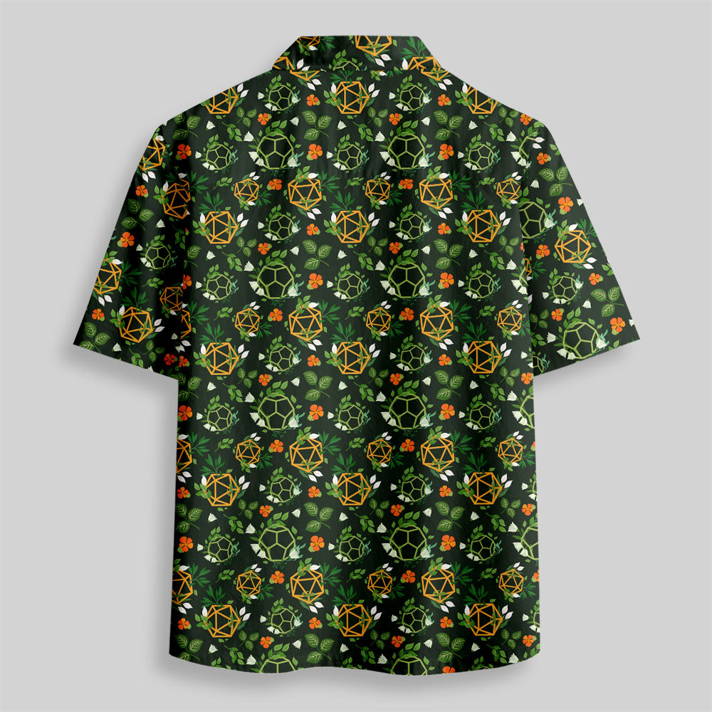 Chemise Hawaïenne à Poche - Dés de JDR Plantes Vert