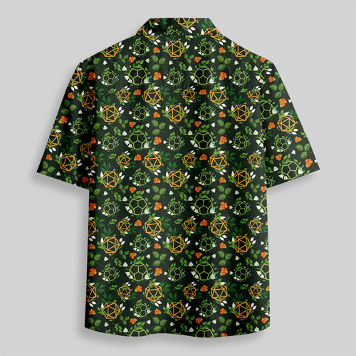 Chemise Hawaïenne à Poche - Dés de JDR Plantes Vert