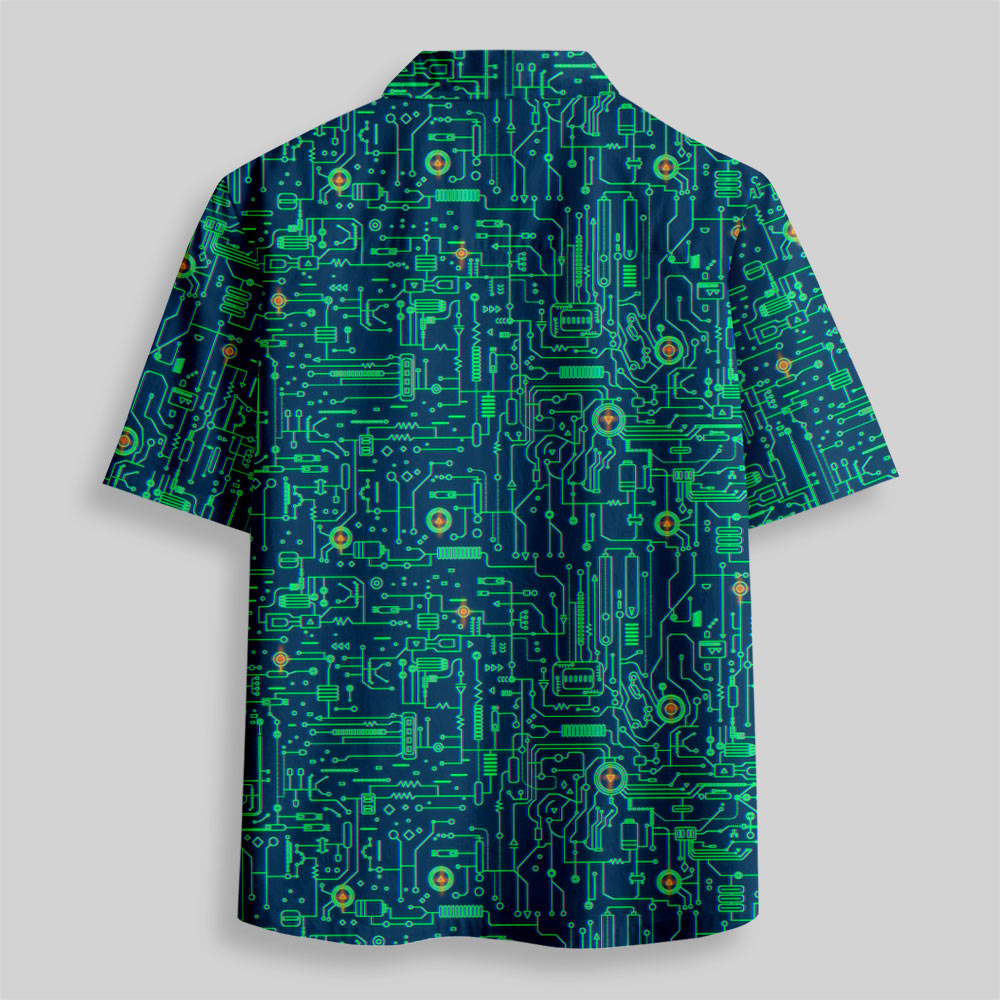 Chemise Hawaïenne à Poche - Carte Circuit Défectueuse Verte