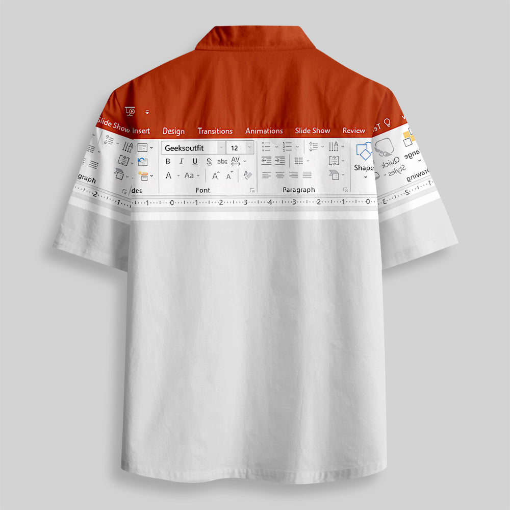 Chemise Hawaïenne à Poche - Chemise de Bureau Drôle Excel Trois