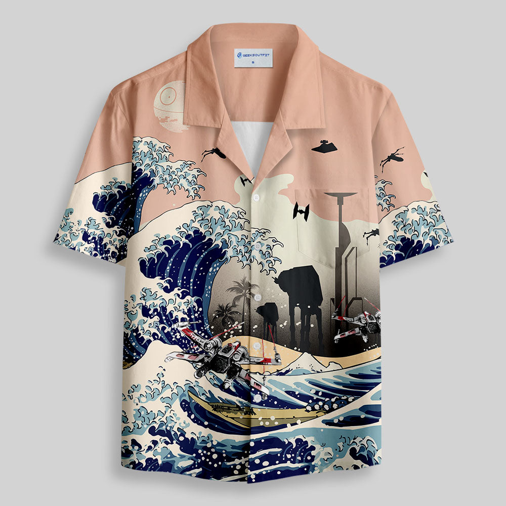 Chemise Hawaïenne à Poche - Silhouette Urbaine de l'Empire Galactique Walker