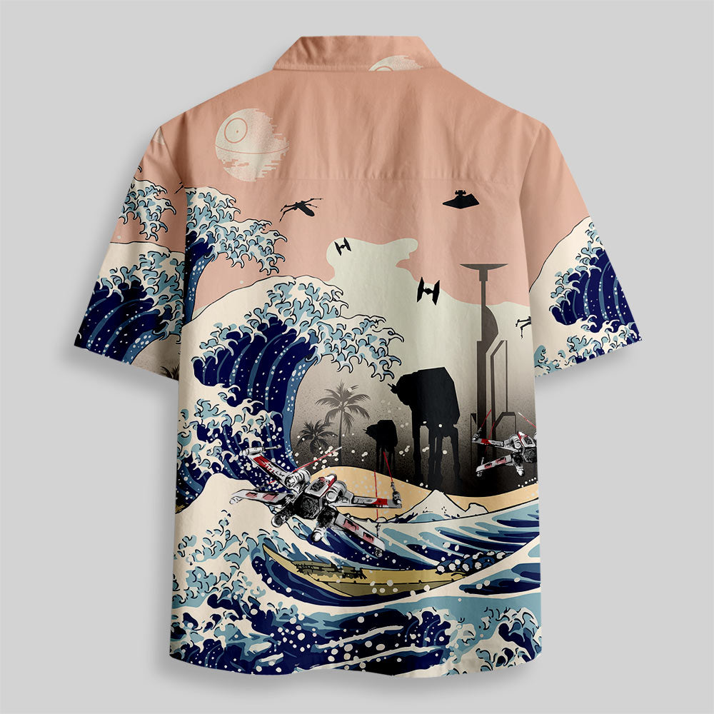 Chemise Hawaïenne à Poche - Silhouette Urbaine de l'Empire Galactique Walker