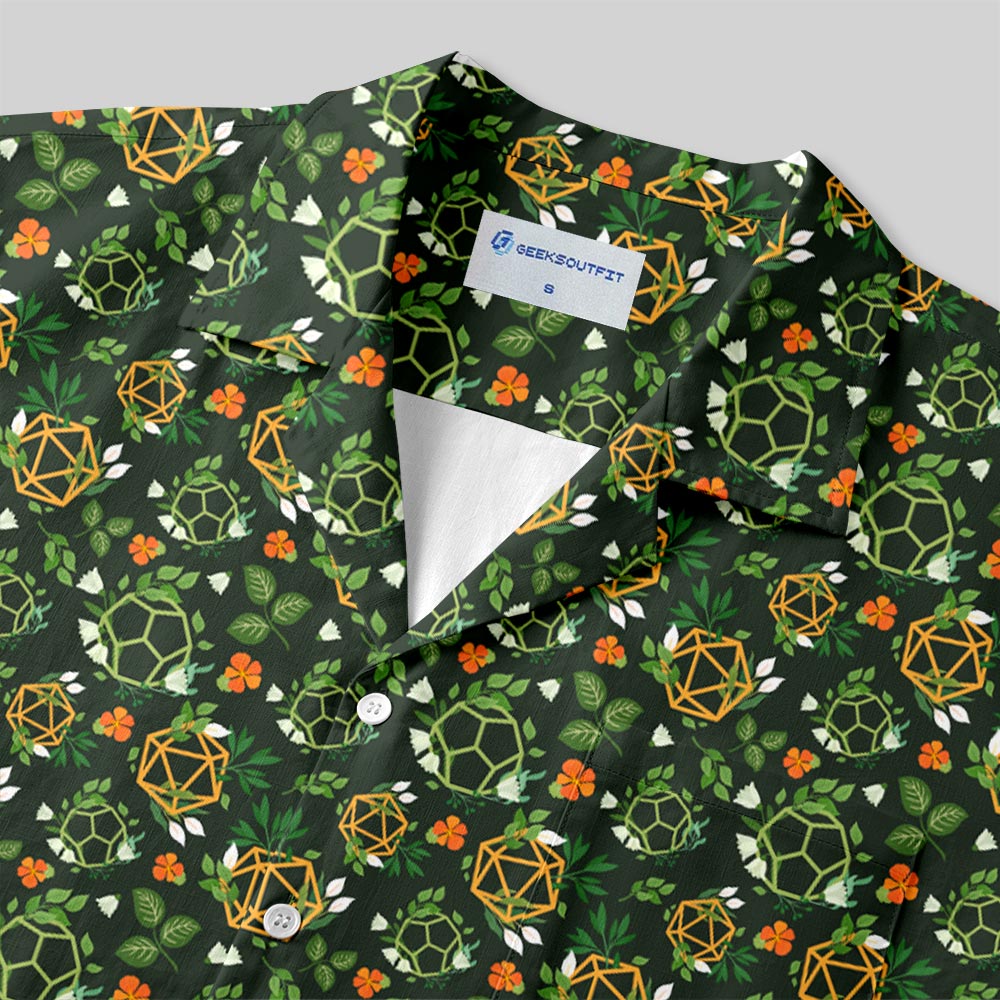 Chemise Hawaïenne à Poche - Dés de JDR Plantes Vert