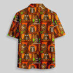 Chemise Hawaïenne à Poche - Tiki Hawaïen Traditionnel Marron