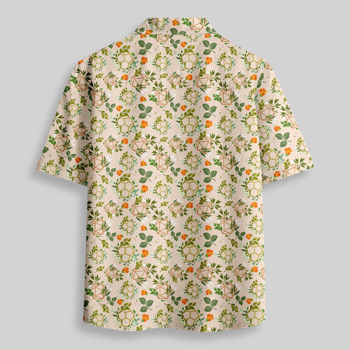 Chemise Hawaïenne à Poche - Dés de JDR Plantes Blanc Cassé