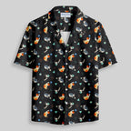 Chemise Hawaïenne à Poche - Plaisir Félin avec Dés de JDR Noir