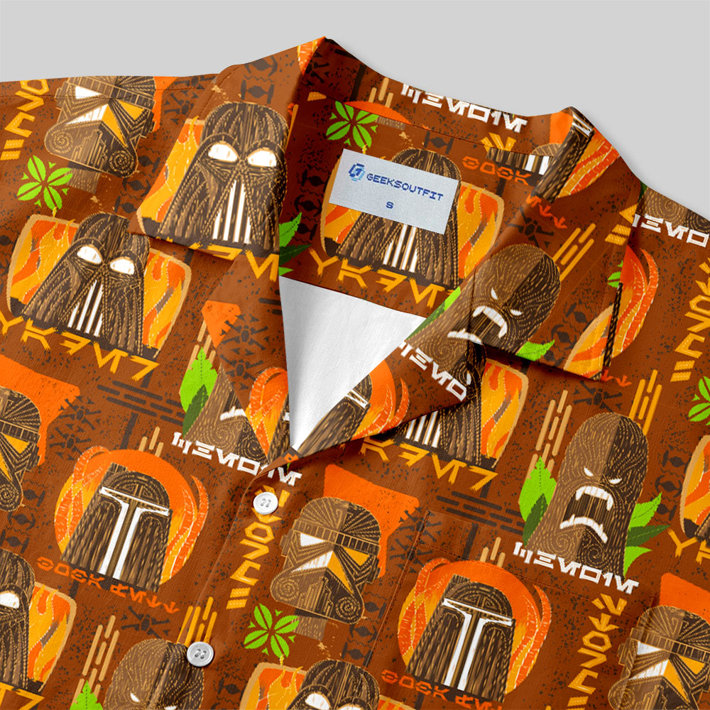 Chemise Hawaïenne à Poche - Tiki Hawaïen Traditionnel Marron