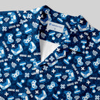 Chemise Hawaïenne à Poche - Partie Lancée Manette Bleue