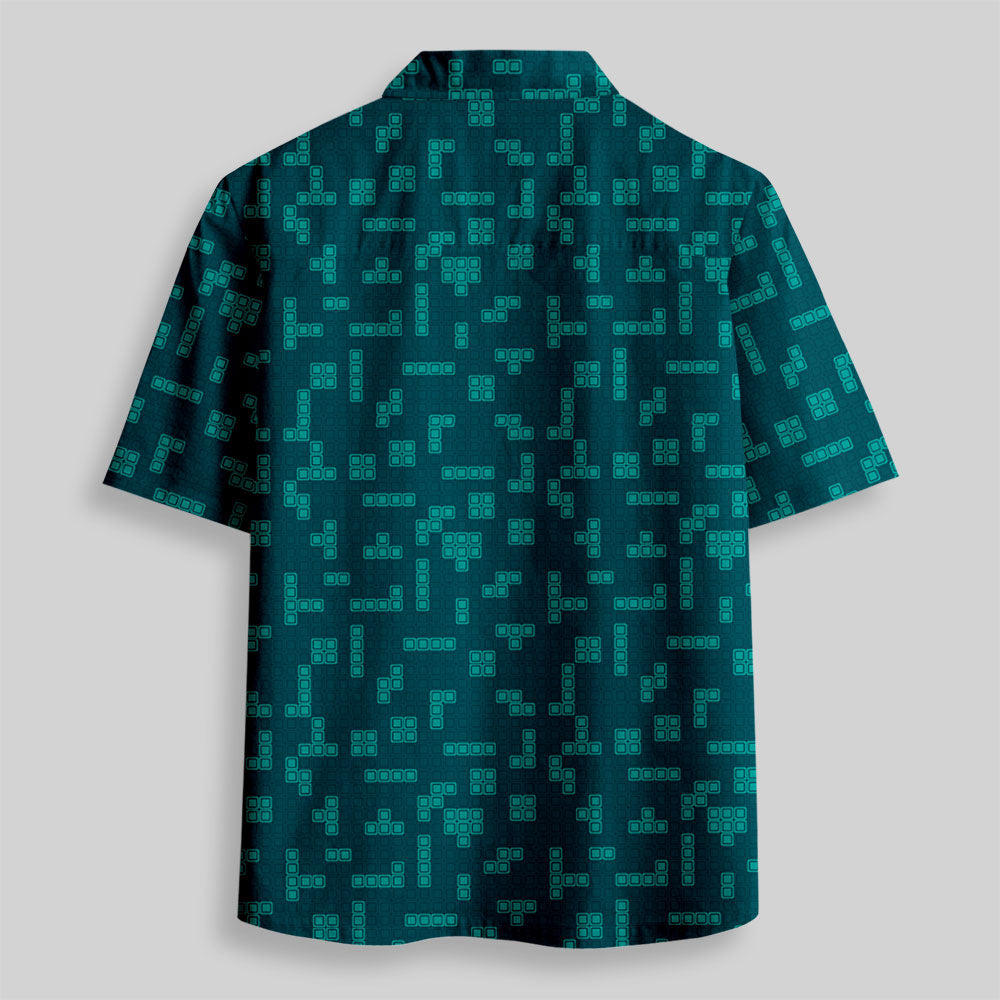 Chemise Hawaïenne à Poche - Jeux Rétro Russes Bleu