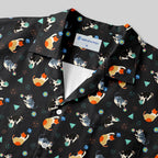 Chemise Hawaïenne à Poche - Plaisir Félin avec Dés de JDR Noir