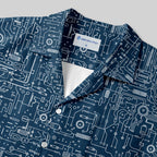 Chemise Hawaïenne à Poche - Carte Circuit Défectueuse Bleue