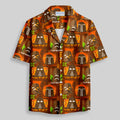 Chemise Hawaïenne à Poche - Tiki Hawaïen Traditionnel Marron