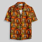 Chemise Hawaïenne à Poche - Tiki Hawaïen Traditionnel Marron