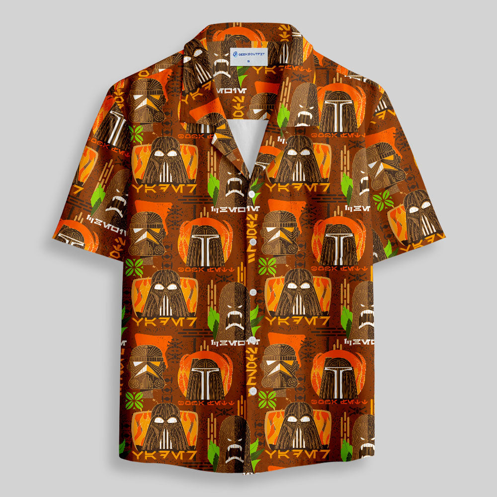 Chemise Hawaïenne à Poche - Tiki Hawaïen Traditionnel Marron