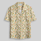 Chemise Hawaïenne à Poche - Dés de JDR Plantes Blanc Cassé
