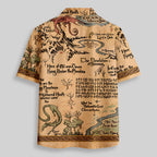 Chemise Hawaïenne à Poche - Carte Médiévale de Science-Fiction