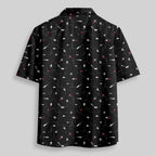 Chemise Hawaïenne à Poche - Icône de Vaisseau Spatial Noir