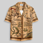 Chemise Hawaïenne à Poche - Carte Médiévale de Science-Fiction