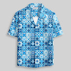 Chemise Hawaïenne à Poche - Motif d'Azulejos Rétro Portugais
