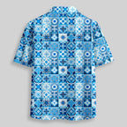 Chemise Hawaïenne à Poche - Motif d'Azulejos Rétro Portugais