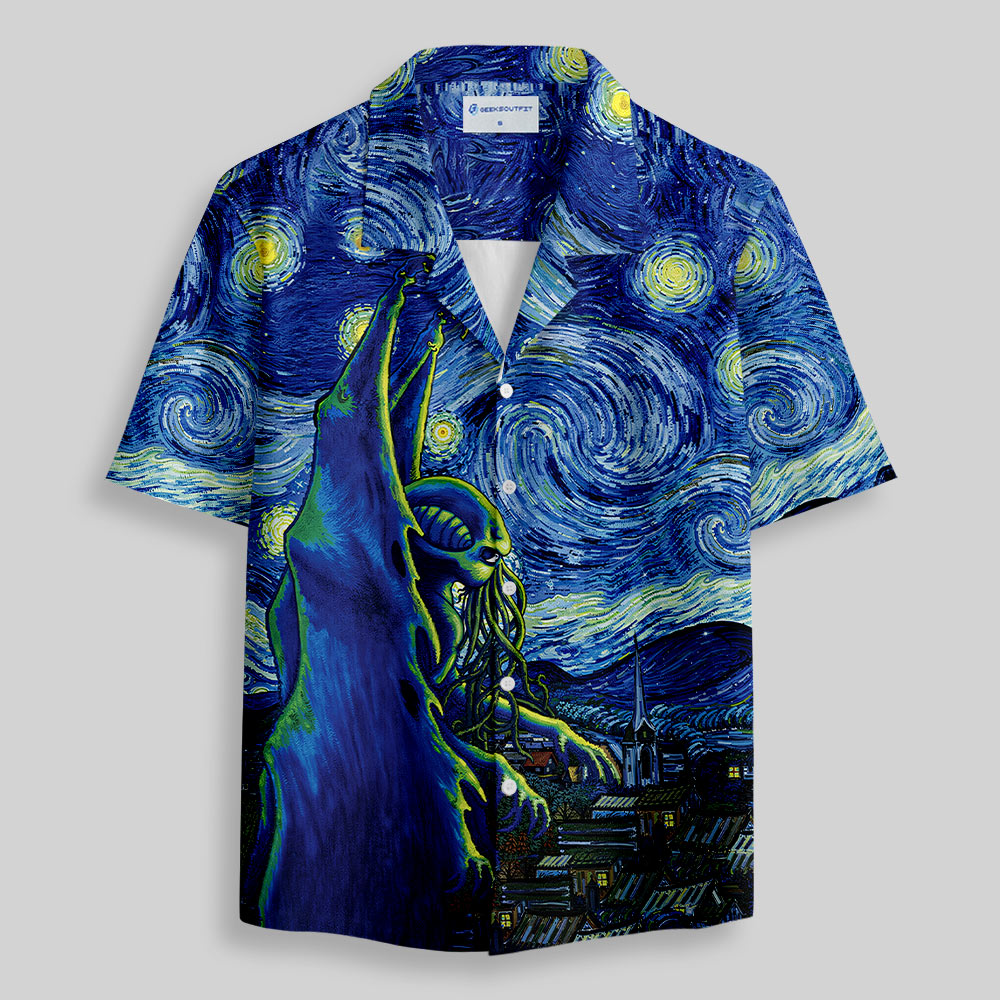 Chemise Hawaïenne à Poche - Cthulhu Nuit Étoilée