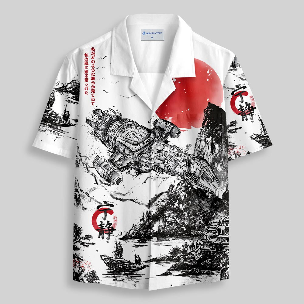 Chemise Hawaïenne à Poche - Encre Céleste Luciole