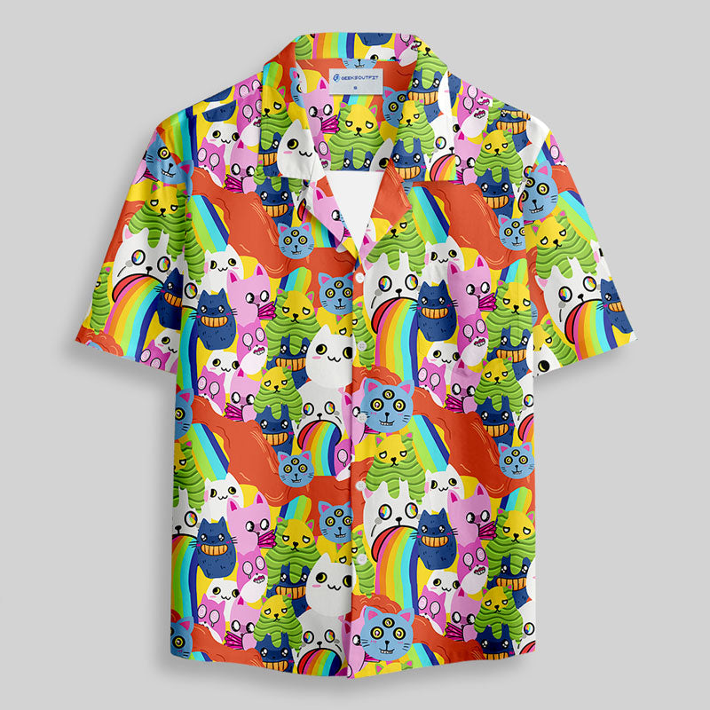 Chemise Hawaïenne à Poche - Chat Explosif
