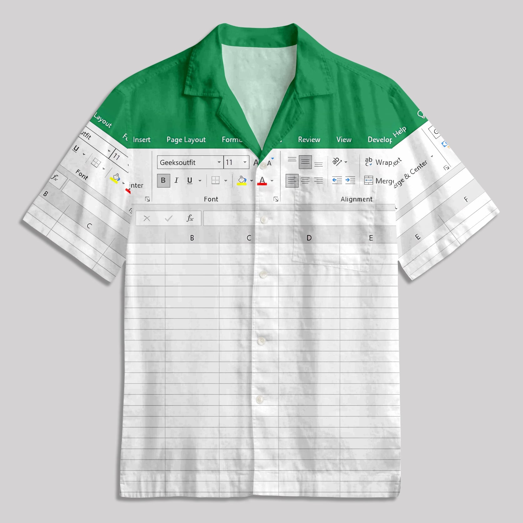 Chemise Hawaïenne à Poche - Chemise de Bureau Drôle Excel