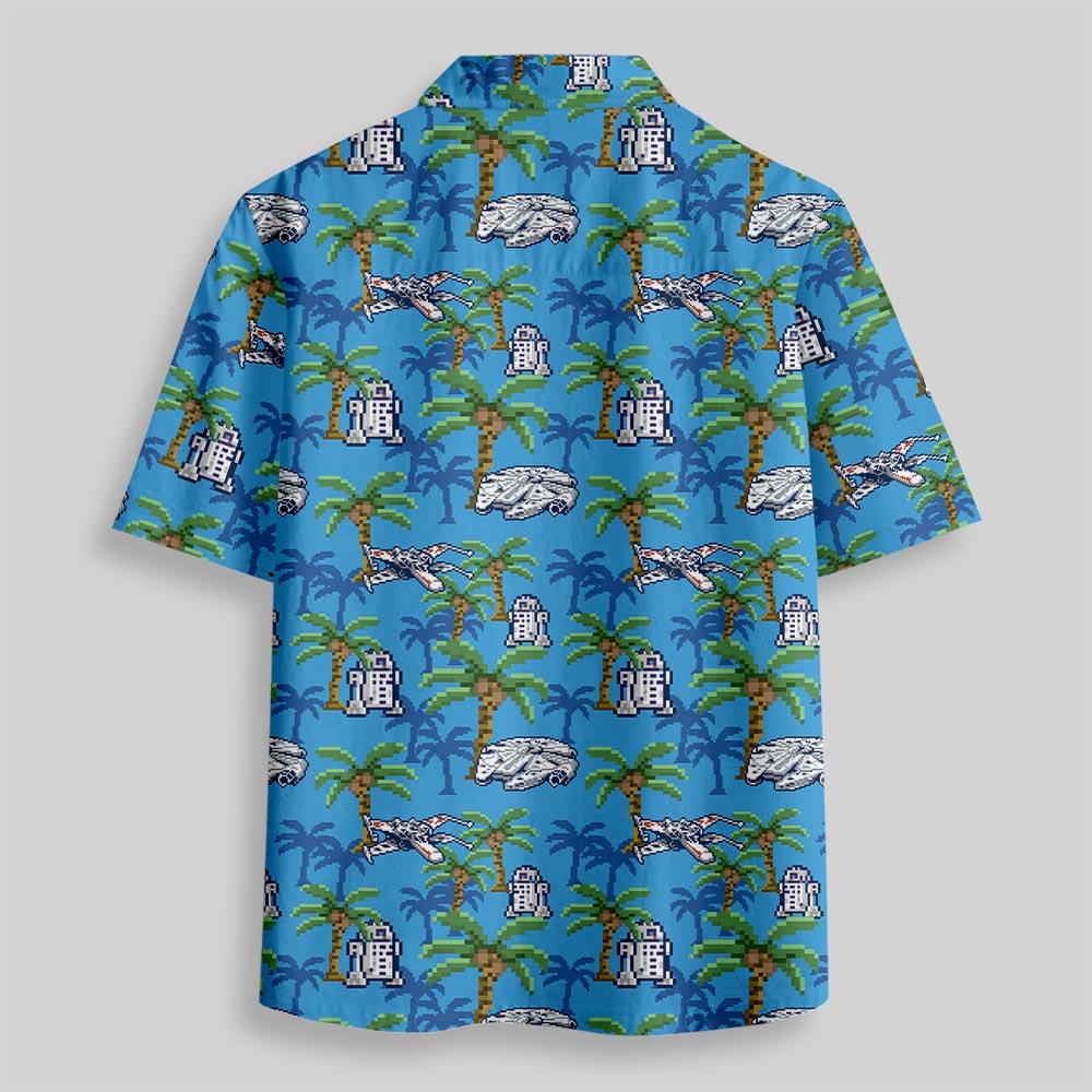 Chemise Hawaïenne à Poche - Espace Pixel Science-Fiction