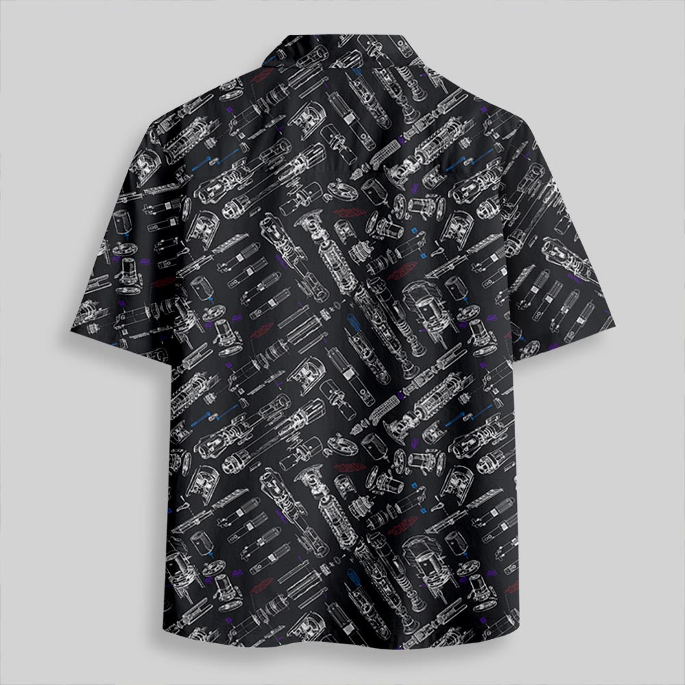 Chemise Hawaïenne à Poche - Armes de Guerre Spatiale Noir