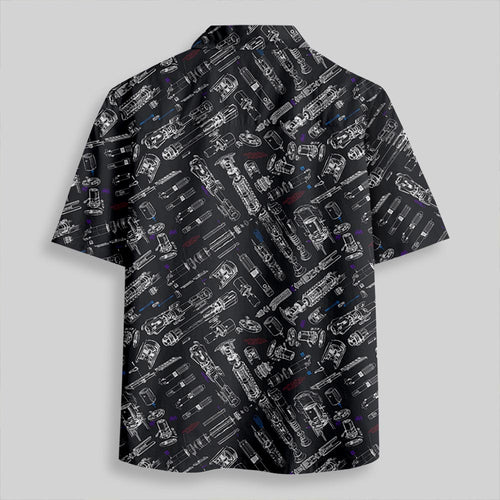 Chemise Hawaïenne à Poche - Armes de Guerre Spatiale Noir