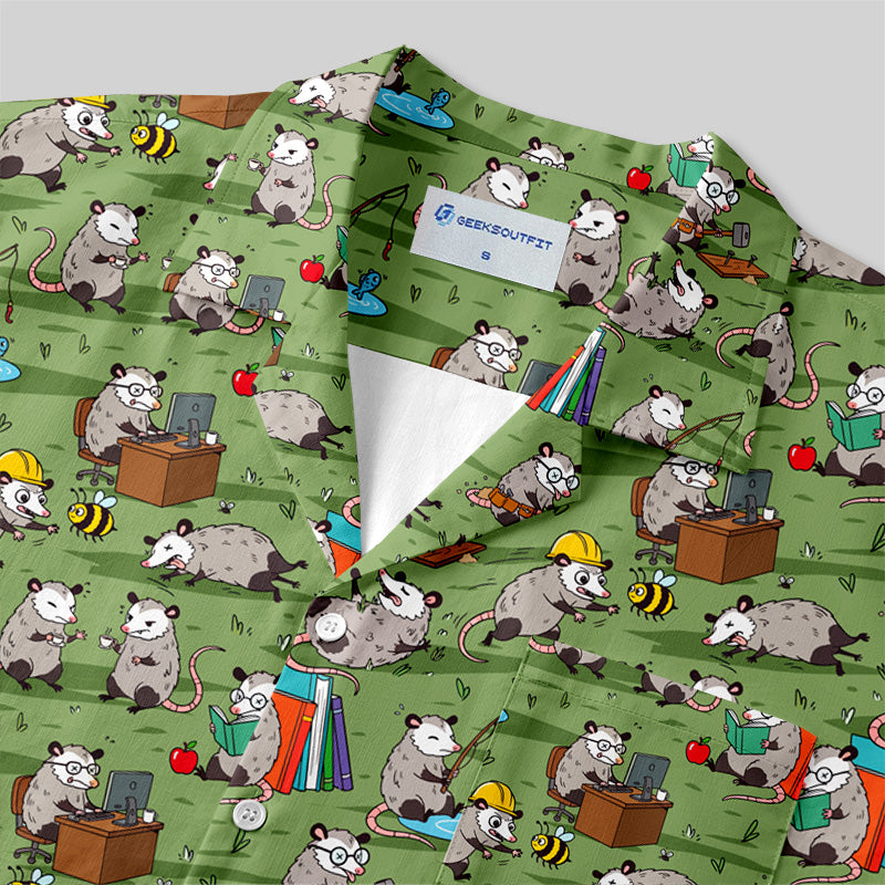 Chemise Hawaïenne à Poche - Opossums Occupés