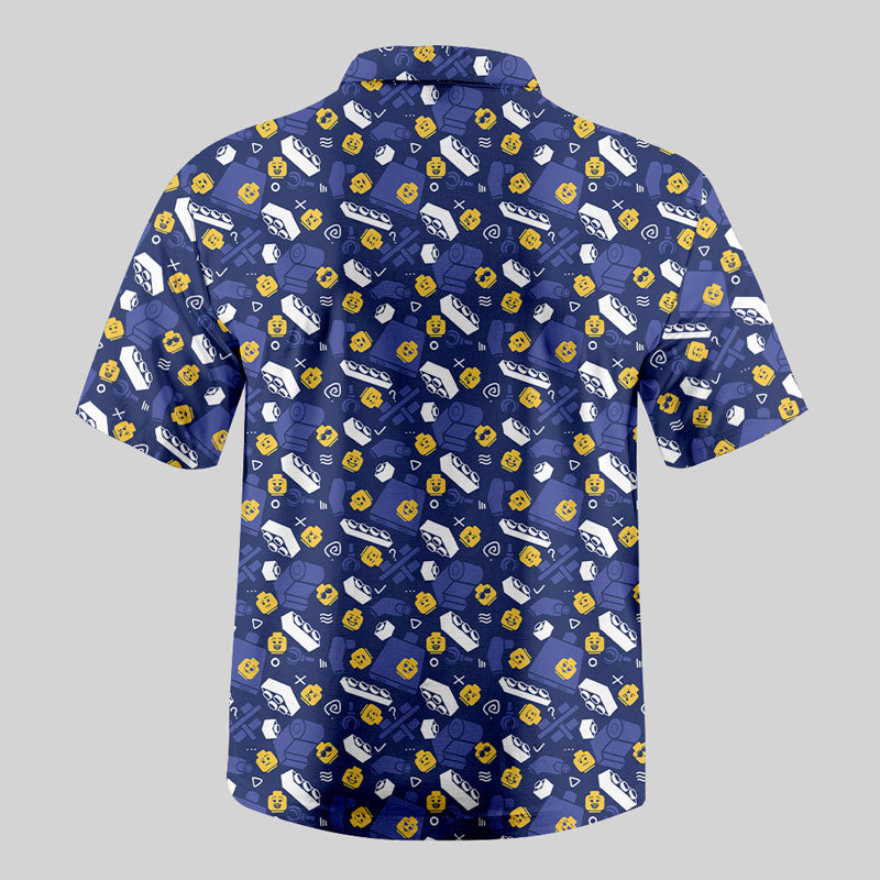 Chemise Hawaïenne à Poche - Aventure de Blocs Pixel