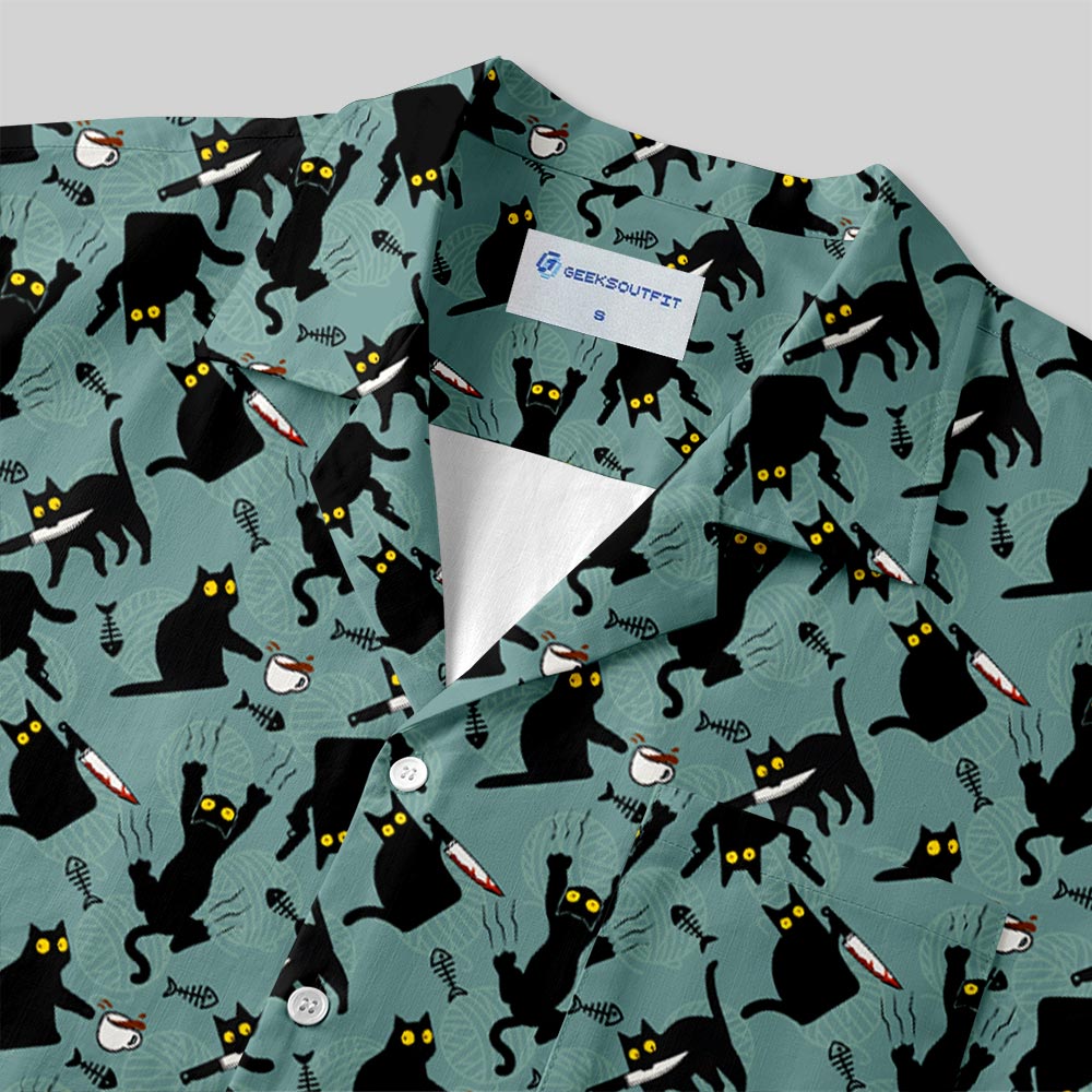 Chemise Hawaïenne à Poche - Chaton Coquin