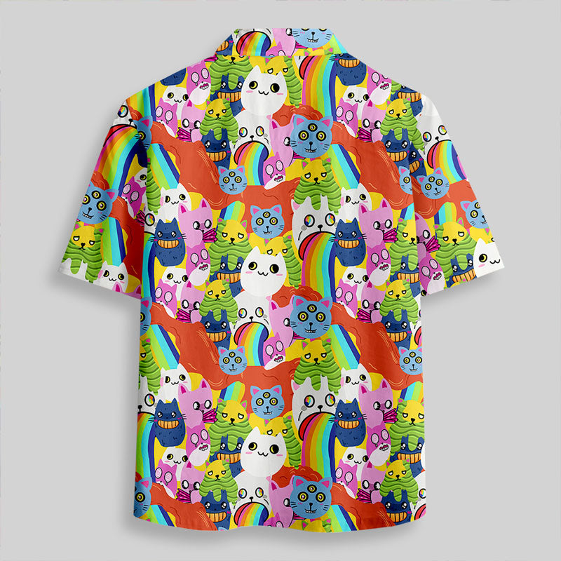 Chemise Hawaïenne à Poche - Chat Explosif