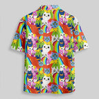 Chemise Hawaïenne à Poche - Chat Explosif