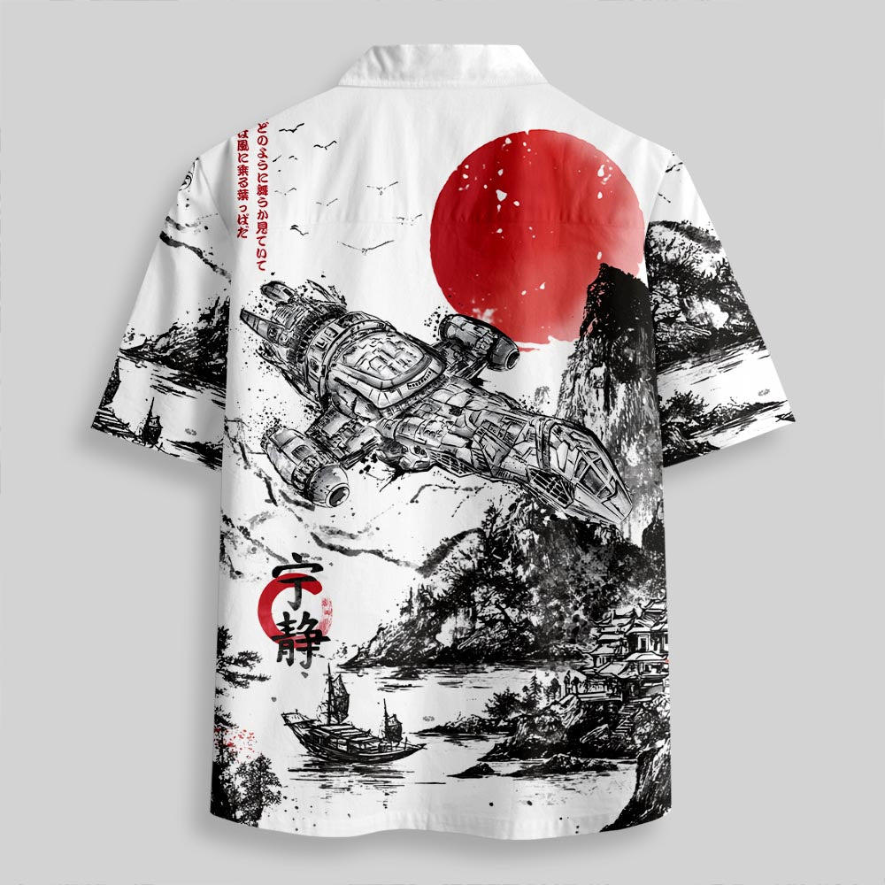Chemise Hawaïenne à Poche - Encre Céleste Luciole