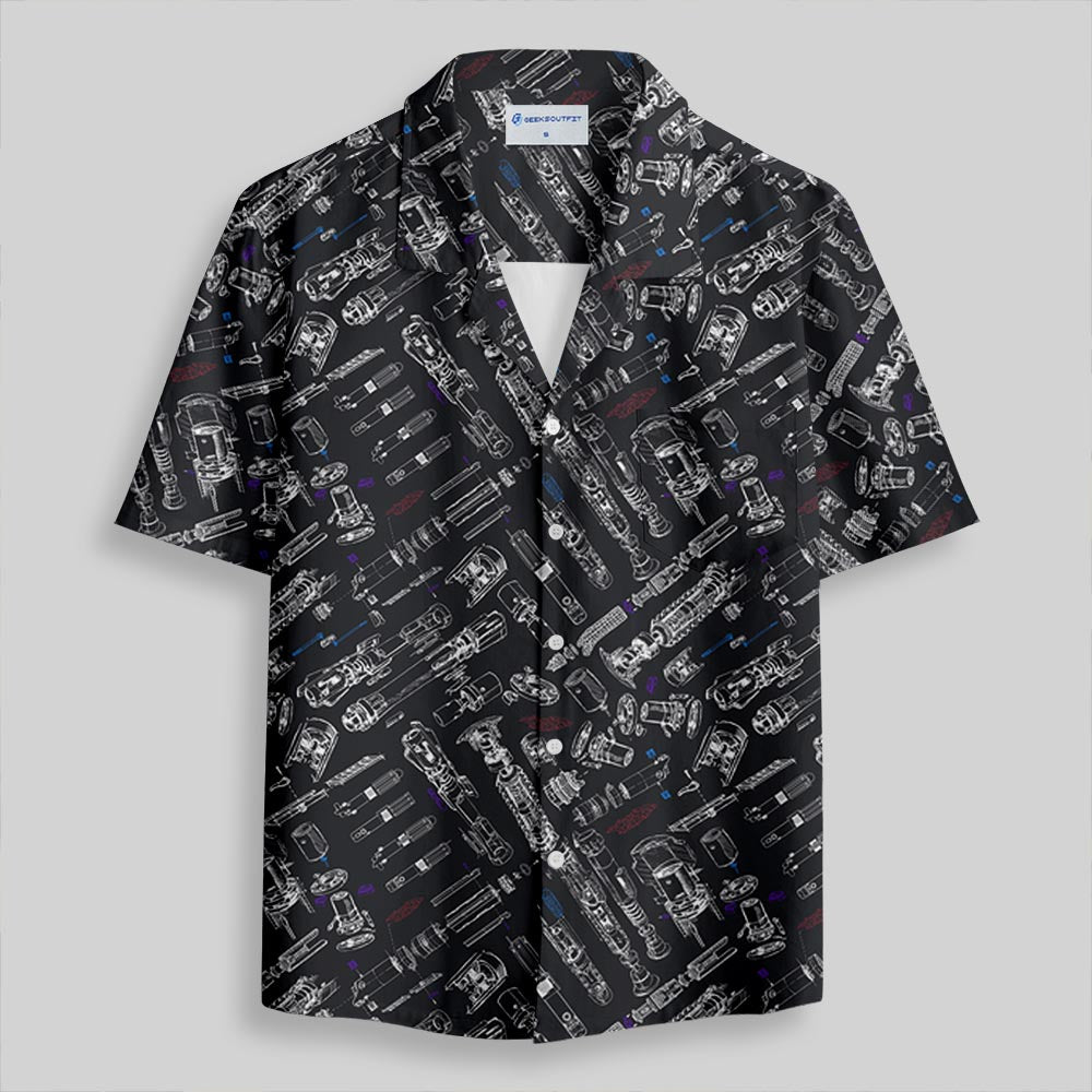 Chemise Hawaïenne à Poche - Armes de Guerre Spatiale Noir