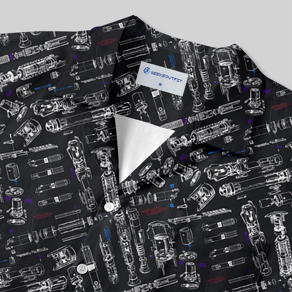 Chemise Hawaïenne à Poche - Armes de Guerre Spatiale Noir