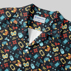 Chemise Hawaïenne à Poche - Manette de Jeu Rétro