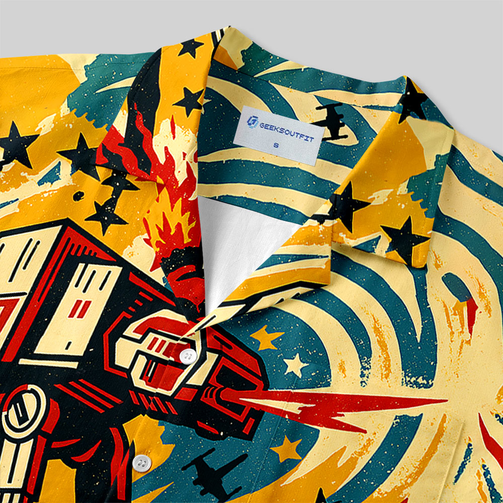 Chemise Hawaïenne à Poche - Marcheur Graffiti