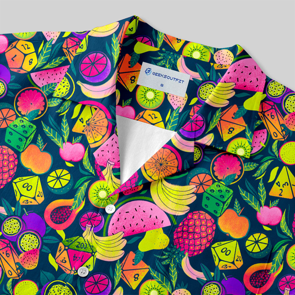 Chemise Hawaïenne à Poche - Dés de JDR Fruits