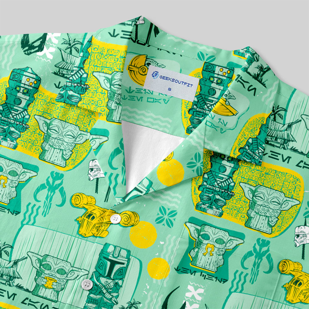 Chemise Hawaïenne à Poche - Tiki Hawaïen Traditionnel Vert