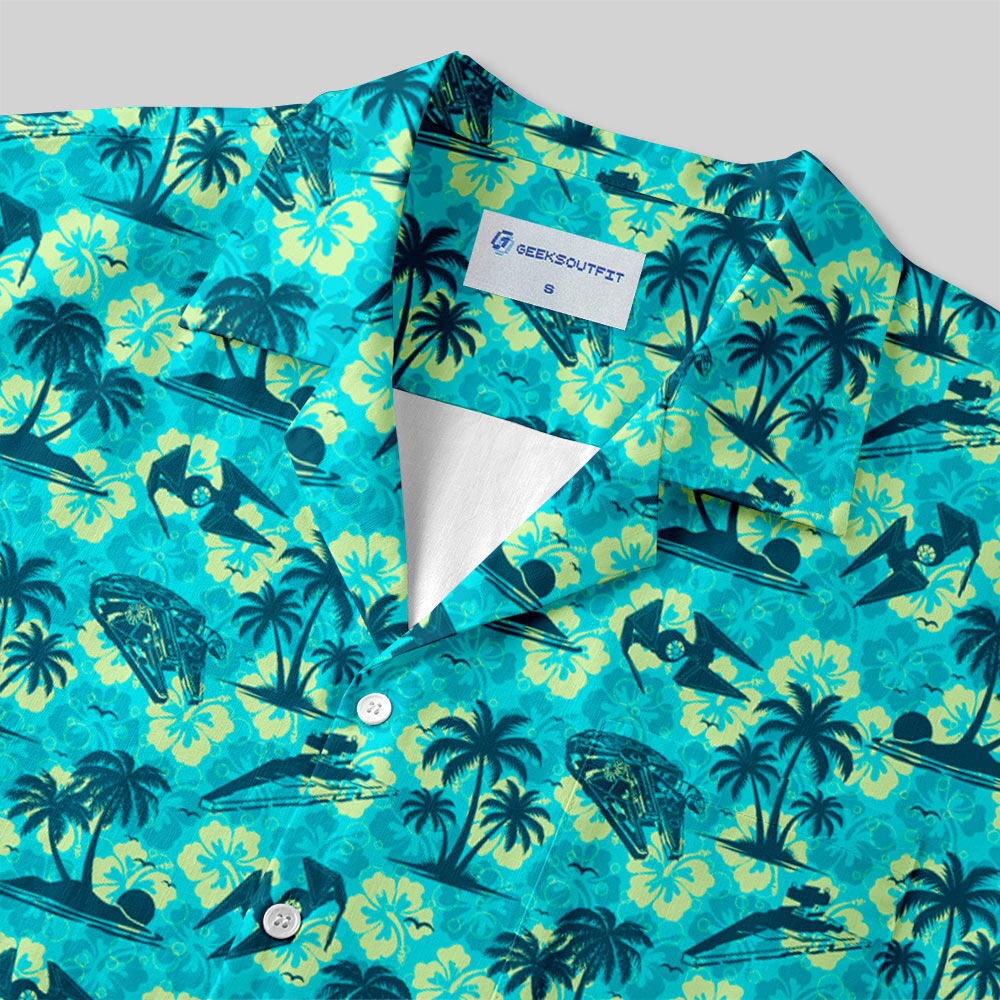 Chemise Hawaïenne à Poche - Avion Hawaïen Vert
