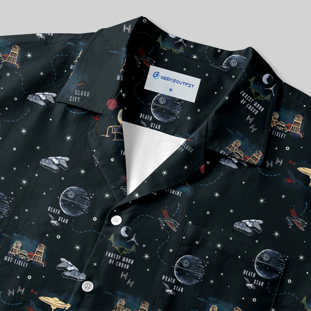 Chemise Hawaïenne à Poche - Carte de la Guerre Spatiale