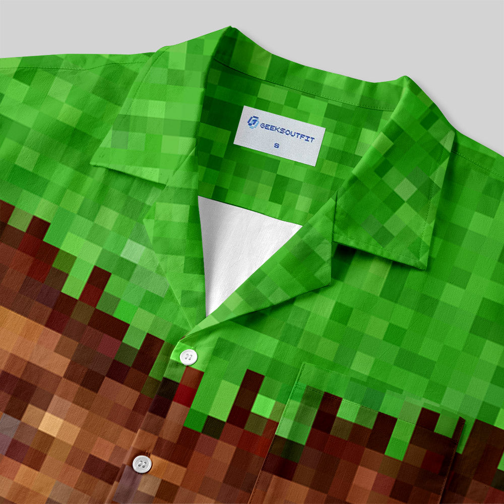Chemise Hawaïenne à Poche - Bloc de Terre de Jeu Vidéo